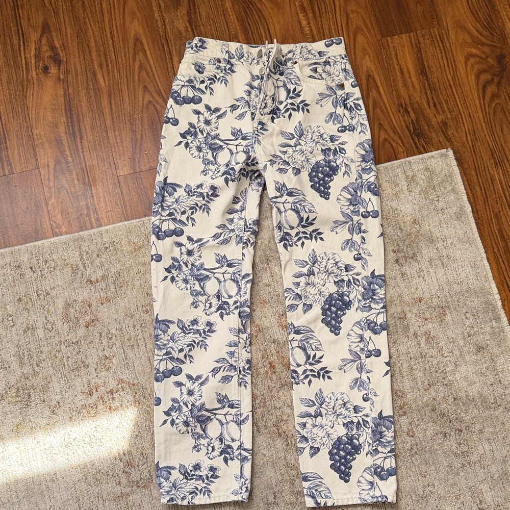 Reformation Cynthia toile high rise straight leg